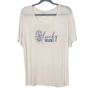 Lucky Brand Blush Floral Graphic Tee Size XL